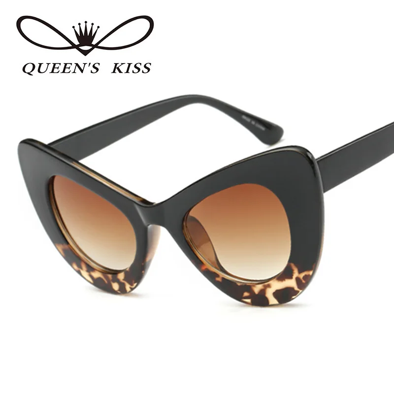 QUEENS KISS Flowers Cat Eye Women Sunglasses Driving Retro Thick Frame Eyewear Fashion Brand Designer Oculos For Female Q1777 | Аксессуары