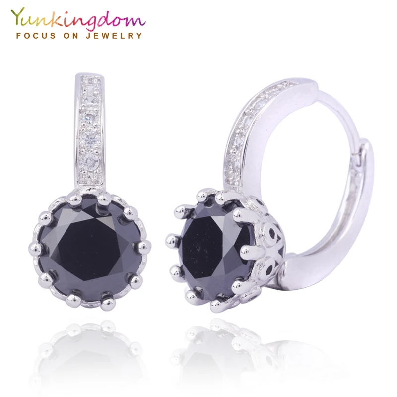 Yunkingdom черный геометрический дизайн округлый круглый серьги кольца модные