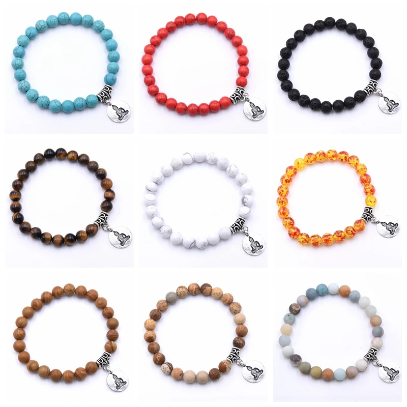 8 мм матовый Амазонит бисер тигровый глаз и лавовый камень оникс с лотосом Будда