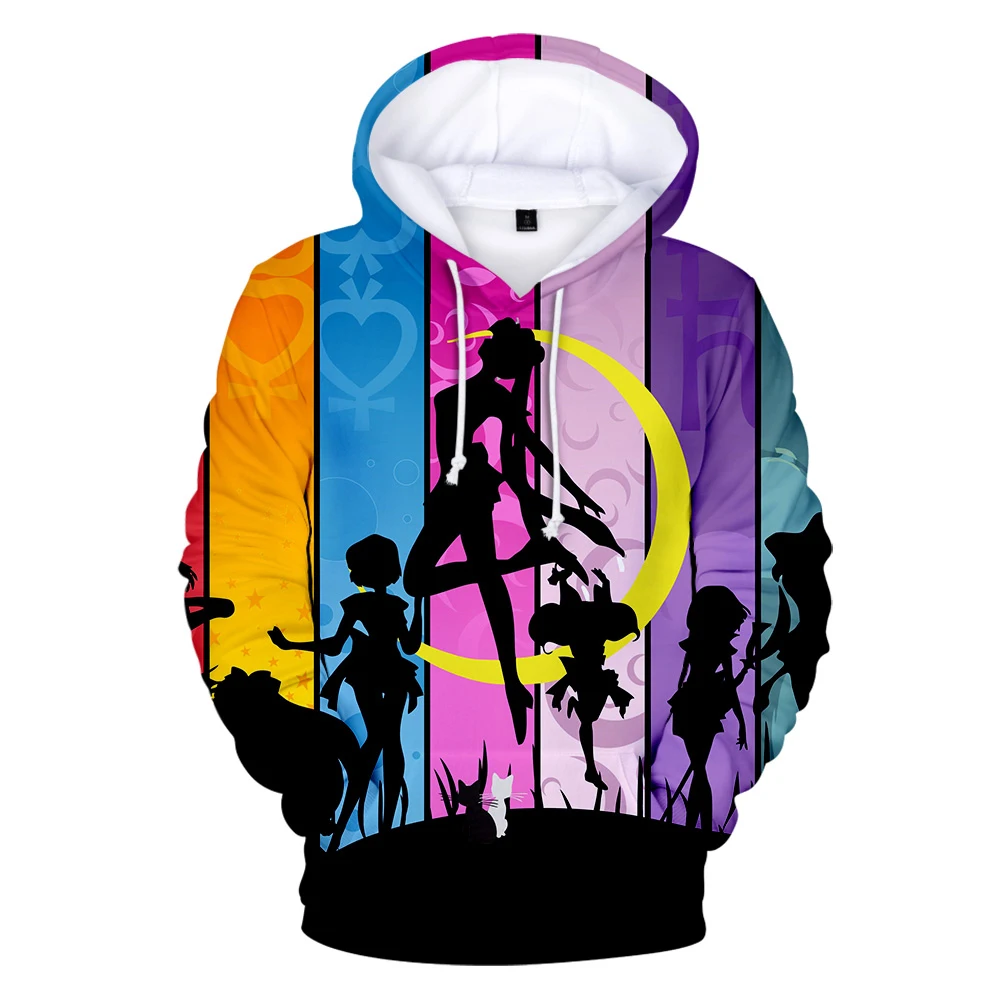 2019 Anime Manga Character Sailor Moon 3D Pullovers Sweatshirts Pink Girl's Sweet Hoodies Fashion Elegant Slim Clothes Warm Cozy | Женская