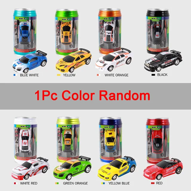 1PC Random Горячая электрическая игрушка мини автомобиль пульт дистанционного управления игрушечный автомобиль колы консервы детская игрушка подарок игрушка автомобиль для взрослых маленький электрический игрушечный автомобиль для детей - Цвет: 1PC Random