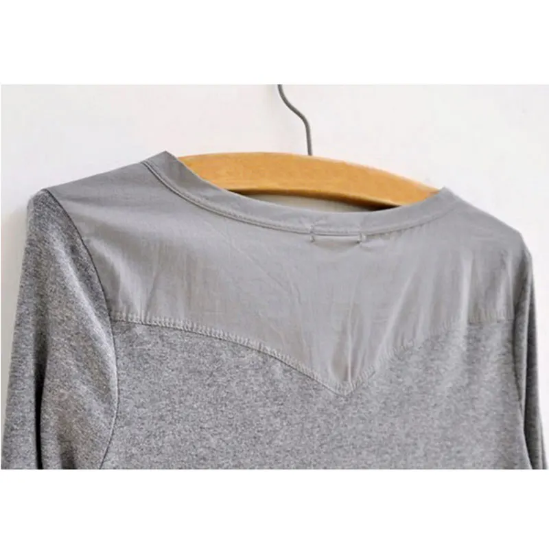 Женская Футболка Для Весна 2017 Новая Мода Полный Рукав V-образным Вырезом черный