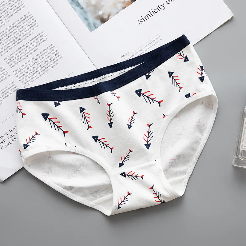 3 шт./Лот женские хлопковые трусы с принтом в виде букв | Женская одежда