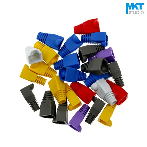 100 шт Красочные RJ45 CAT5 CAT5E CAT6 Ethernet сетевой разъем Покрытие оболочки загрузки |