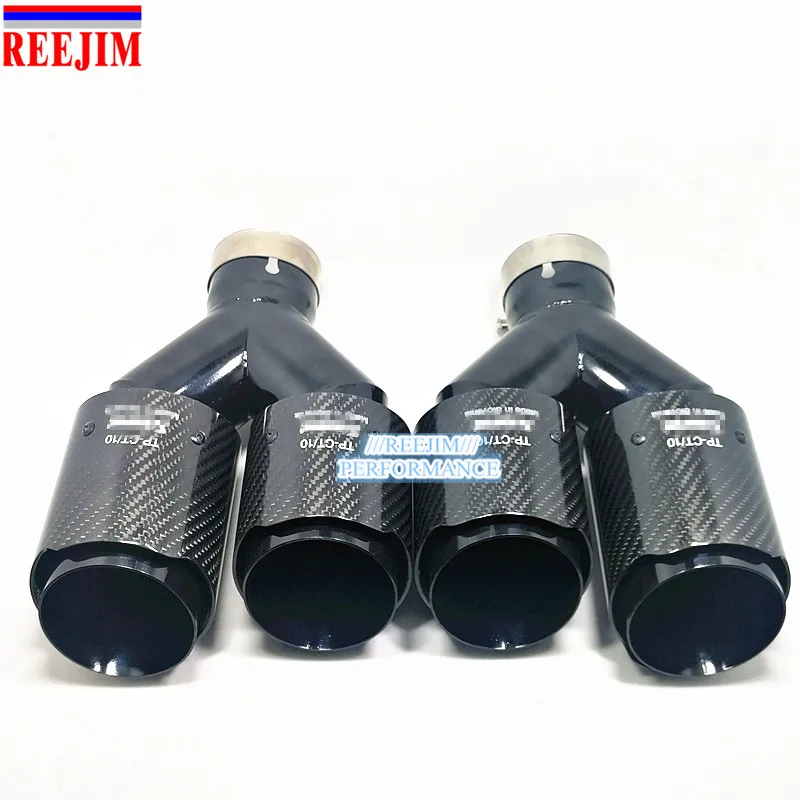 2 шт. двойной akrapovic выхлопная насадка из углеродного волокна выхлопной трубы