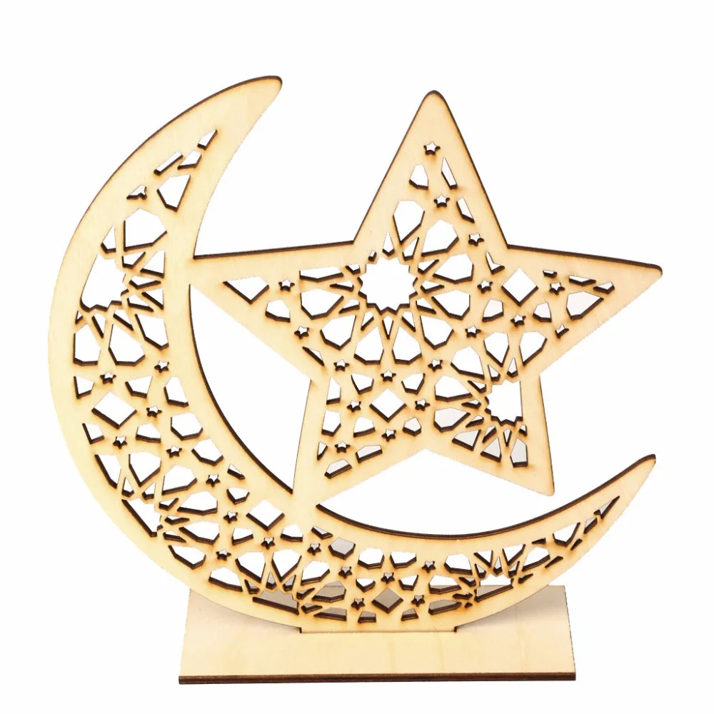 DIY Wooden Eid Mubarak Ramadan Plaque Ornament Muslim Islam Hanging Pendant Home Decor Supplies #007 | Дом и сад