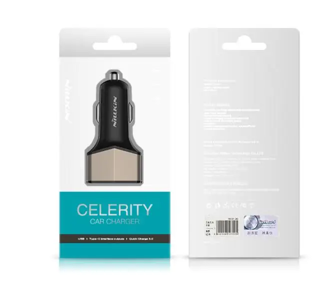 Nillkin celerity NKC04 автомобильное зарядное устройство USB+ type C 3 порта Быстрая зарядка 3,0 Автомобильное зарядное устройство 5 В 3A быстрое автомобильное зарядное устройство