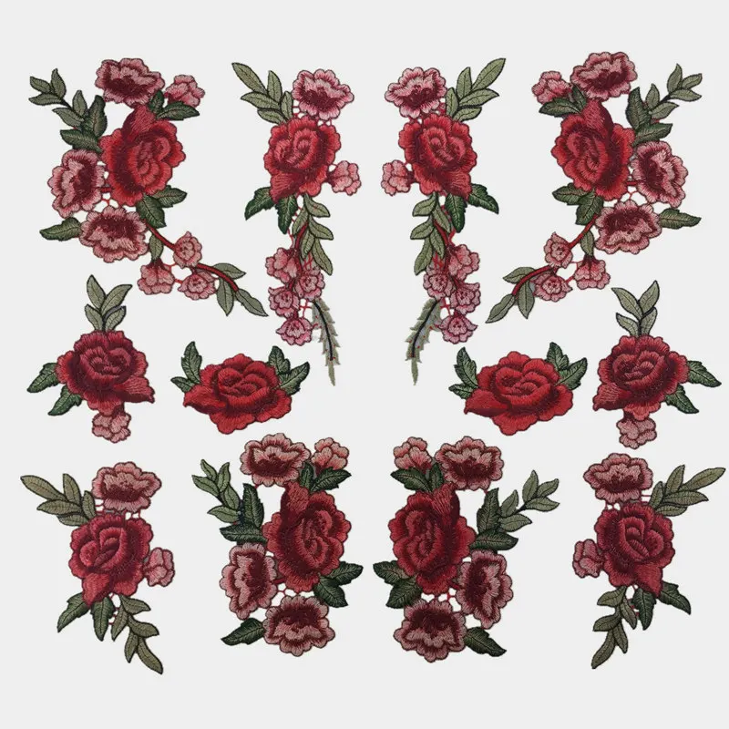 1 пара X Красивая красная кружевная ткань цветочный вырез воротник Венеция