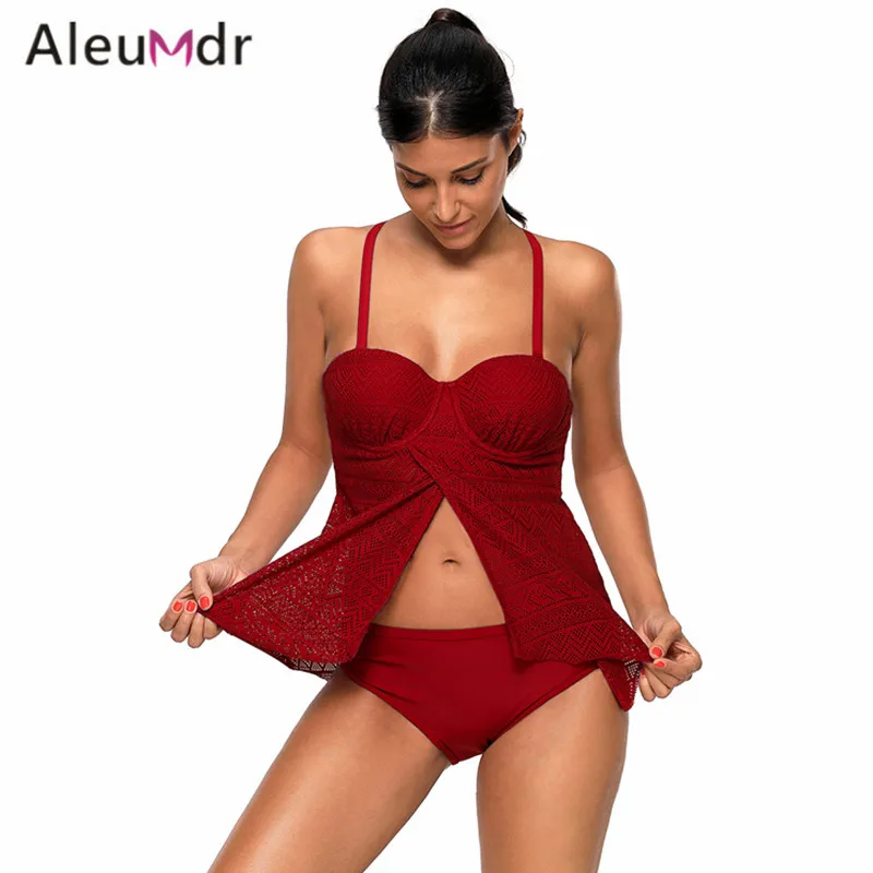 Aleumdr Купальники для малышек Для женщин комплект бикини сексуальные Кружево Flyaway