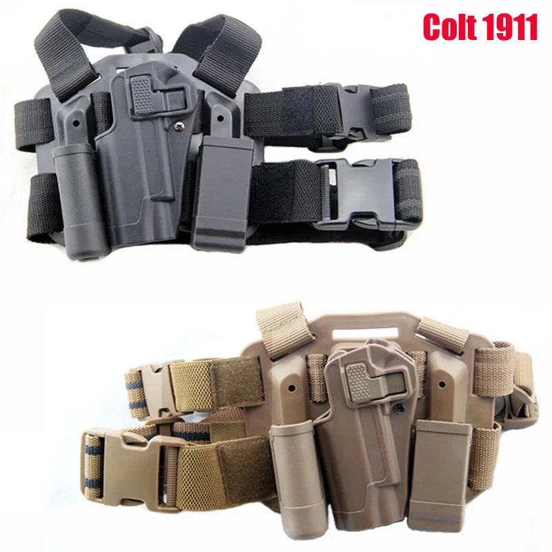 Black / Sand Tactical Gear Colt 1911 Pistol Thigh Holster Left Hand Army Airsoft Hunting Accessories Air Gun Carry Leg | Спорт и