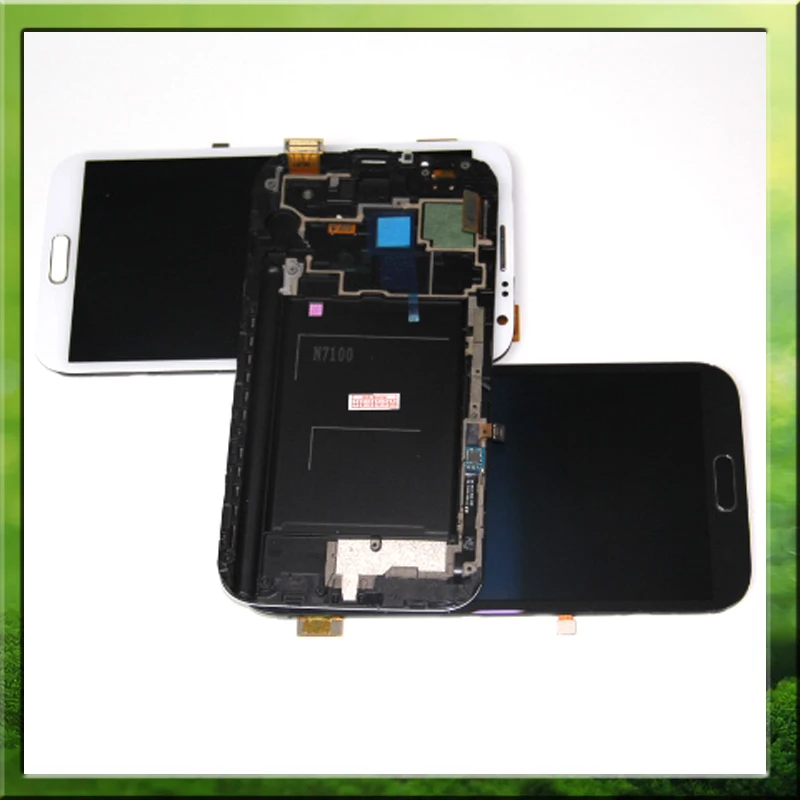 Для Samsung Galaxy Note 2 Note2 II N7100 ЖК дисплей дигитайзер сенсорный экран с рамкой кнопкой