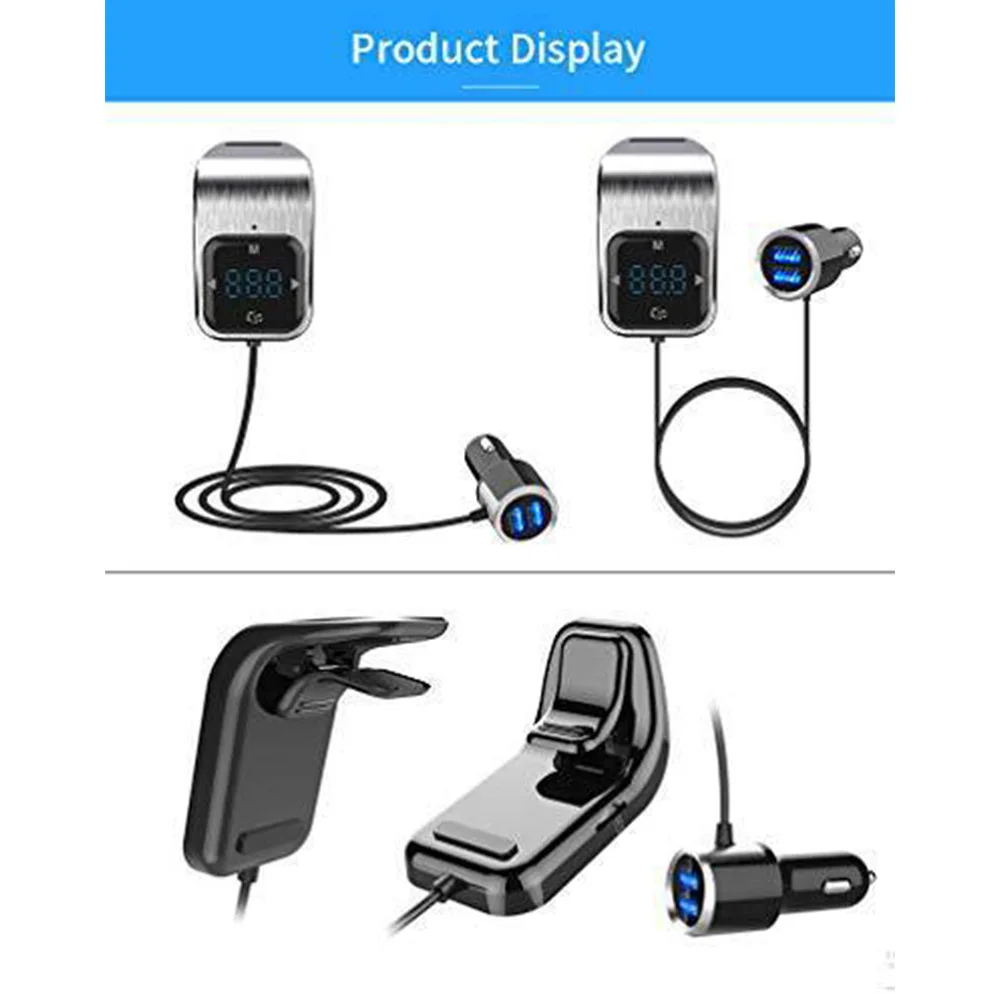 Bluetooth Быстрая Зарядка музыка Управление Экран FM передатчик вызова главного