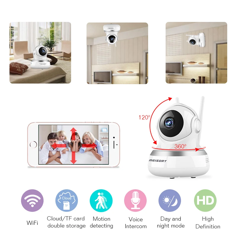 HD 720 P домашняя ip-камера безопасности двухсторонняя аудио Беспроводная