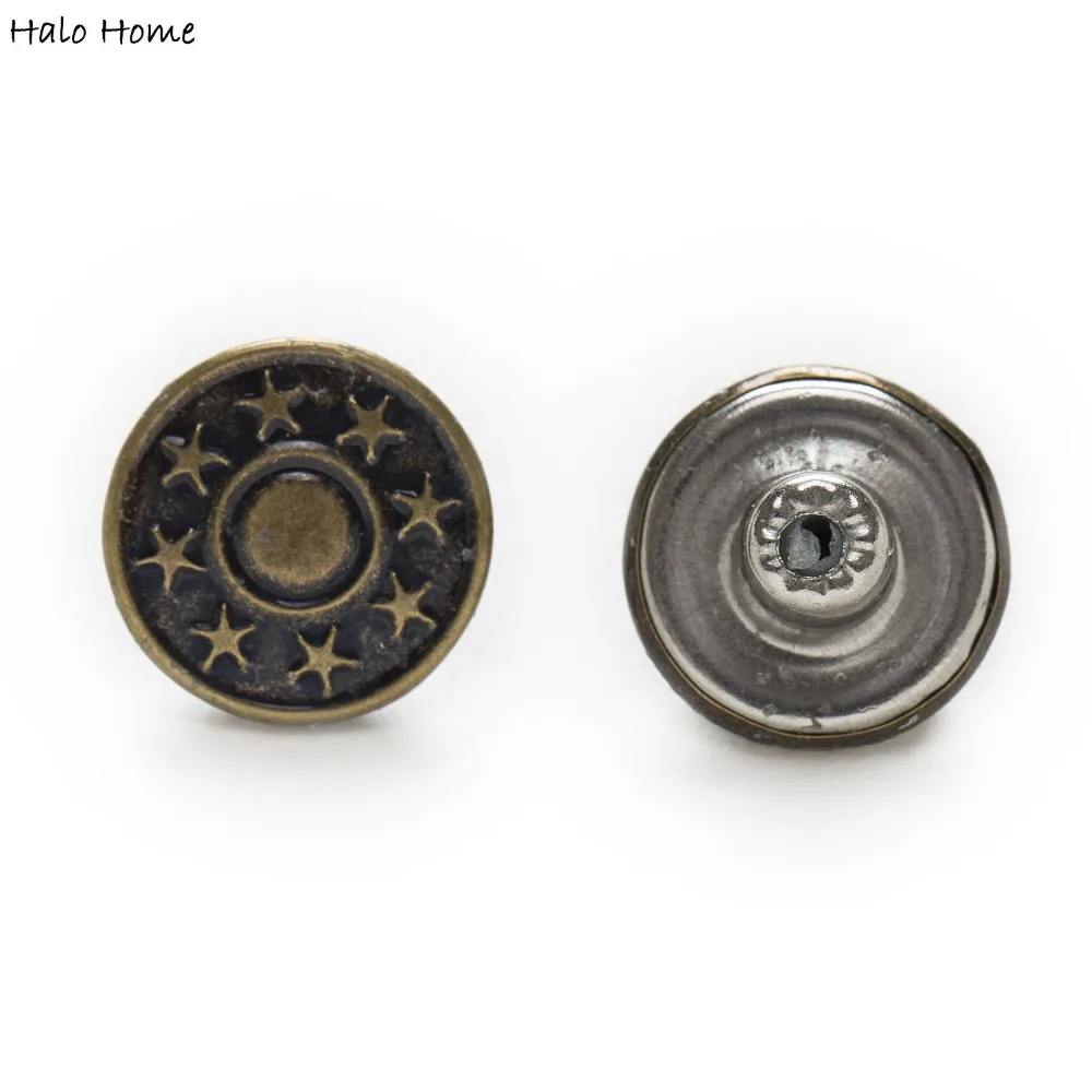 10 шт./набор бронзовая звезда металлические джинсовые пуговицы ремонт Декор