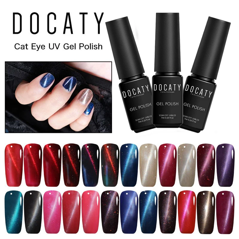 Docaty 3D кошачий глаз УФ гель лак для ногтей лаки отмачиваемый Гель нейл арта