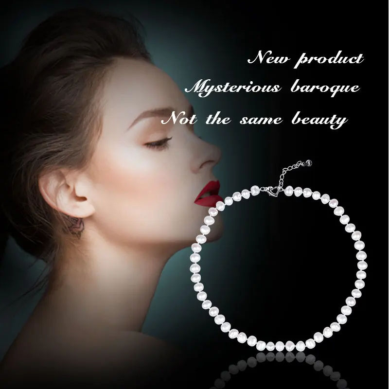 Ожерелье ZHIXI в стиле барокко из натурального пресноводного жемчуга чокер