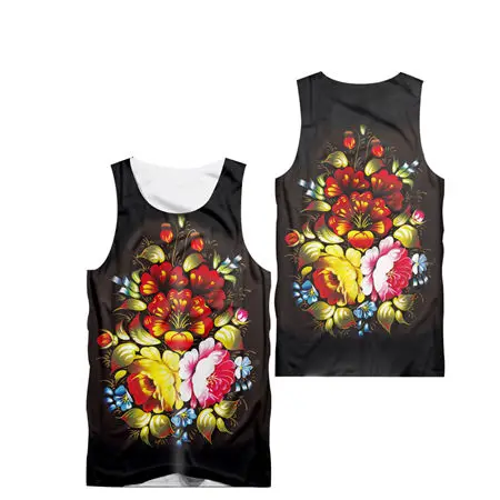 flowers tank tops 14 Летние топы на бретельках для мужчин новинка 3d тропические растения цветочный принт Человек спортивный жилет без рукавов пляжные повседневные тренажерные залы стринги на заказ топы - Цвет: flowers tank tops 14