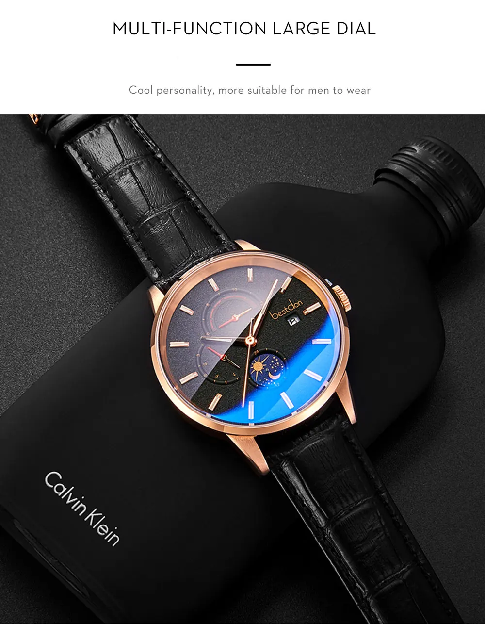 Bestdon Мужские Спортивные механические часы Роскошные автоматические Moon Phase часы водонепроницаемые кожаные повседневные Лидирующий бренд Relogio Masculino