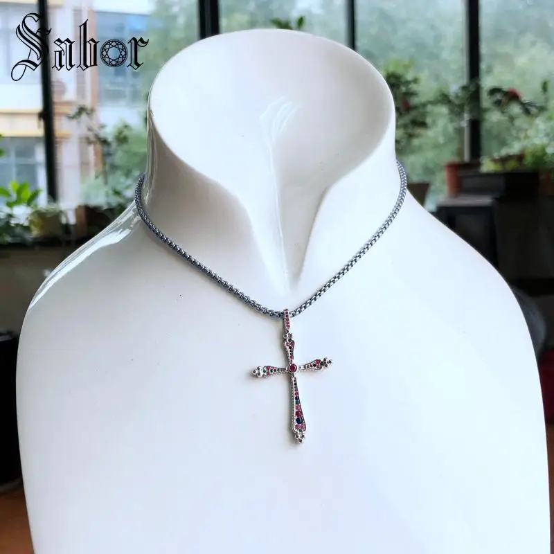 Кулон Королевский Крест 2020 серебряный цвет Цирконий для женщин подарок брелки