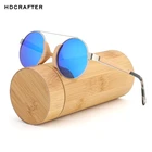 HDCRAFTER круглые деревянные солнцезащитные очки, поляризованные бамбуковые солнцезащитные очки ручной работы для женщин, 100% защита от УФ-лучей