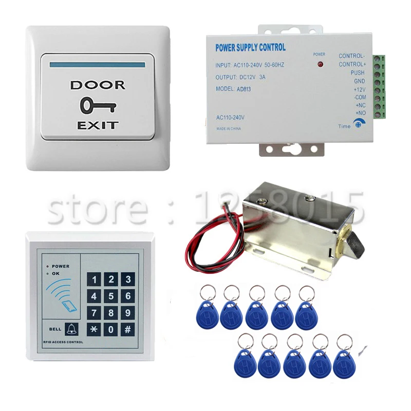 DIY 125 кГц RFID белый контроллер контроля доступа комплект для 1 двери + мини-замок