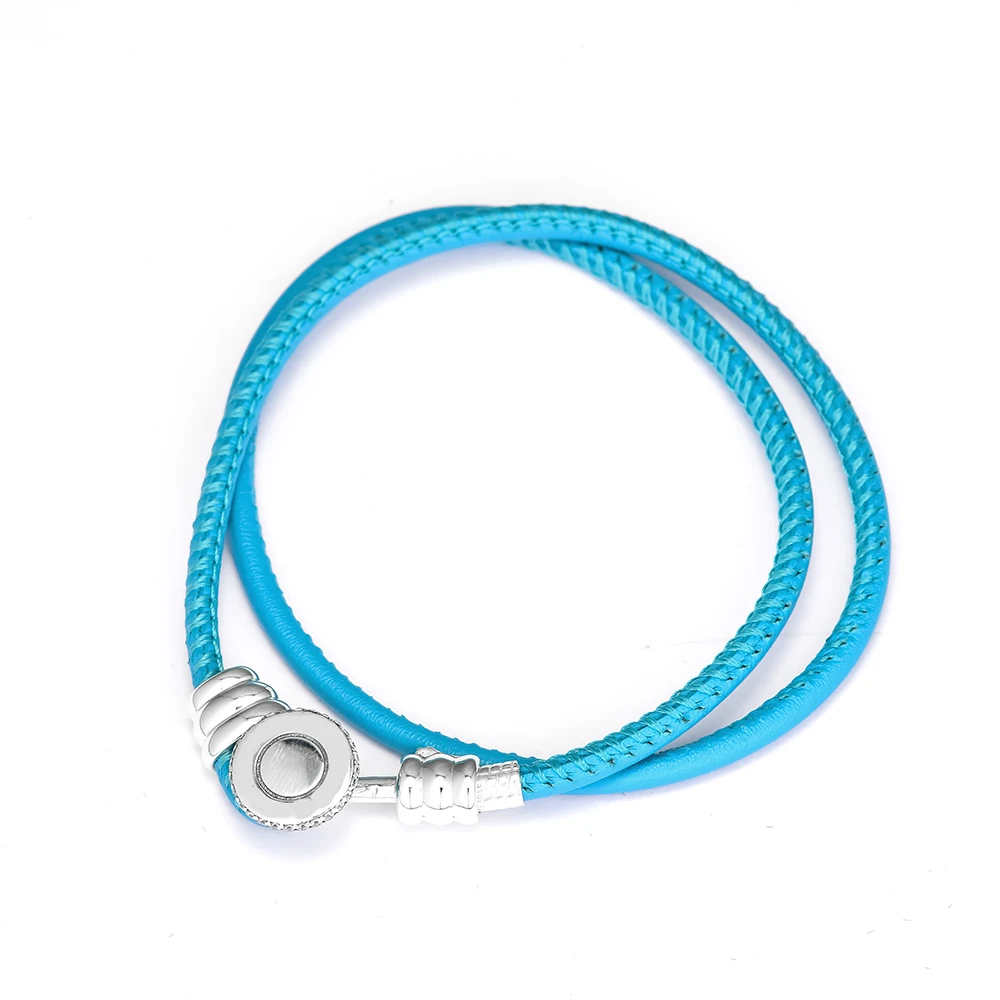 

CKK Bracelet for women Men Turquoise Leather Bracelets Pulseira Feminina Masculina Pulseras Mujer Silver 925 Sterling jewelry