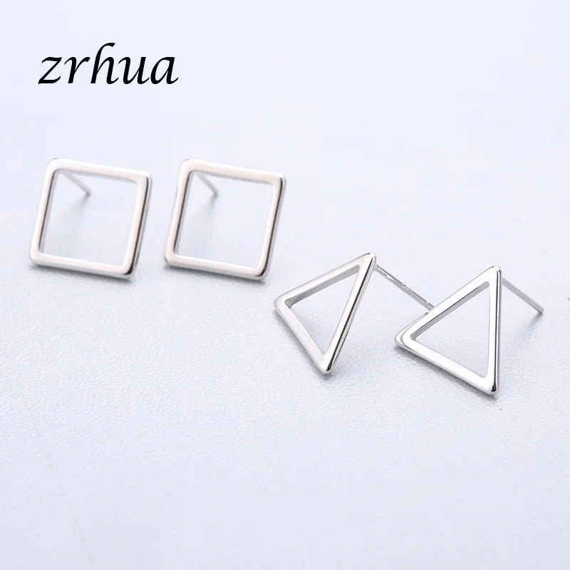 ZRHUA 925 пробы серебряные Простые серьги-гвоздики подарок pendientes oorbellen букле d'oreille femmes Новая коллекция рождественские подарки