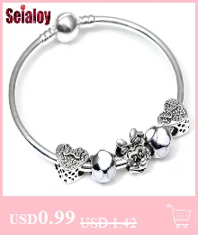 SEIALOY модный серебряный цвет мультфильм Микки Минни Любовь бусины бренд браслеты для женщин бисером Шарм для браслета, украшения в подарок