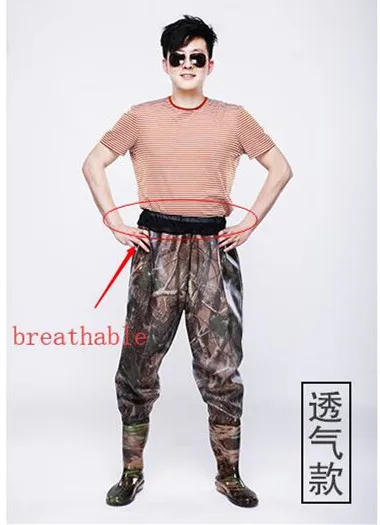 camo breathable Рыболовные водонепроницаемые камуфляжные болотные брюки для мужчин и женщин, уличные рыболовные охотничьи противоскользящие ботинки, дышащие брюки - Цвет: camo breathable