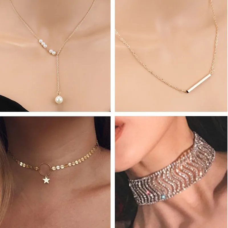 Женское винтажное ожерелье Seblasy многослойное на цепочке с цепочкой и кулоном в