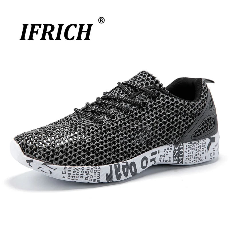 Ifrich/Коллекция года; сезон весна-осень; Мужская водонепроницаемая обувь; пляжная обувь на нескользящей подошве для улицы; Легкая спортивная обувь на шнуровке; дышащая сетчатая обувь
