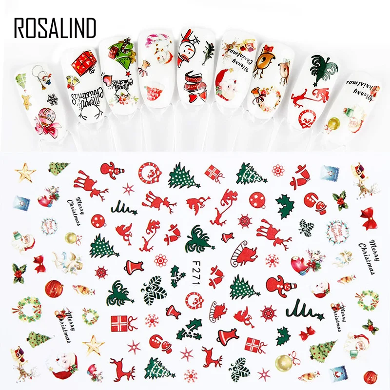 ROSALIND стикер для ногтей Наклейка 1 лента из ПК наклейки Вода Красочные Фэнтези