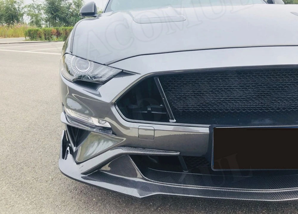 Карбоновое волокно переднего бампера губы фартуки подбородок для Ford Mustang FRP бампер крышка