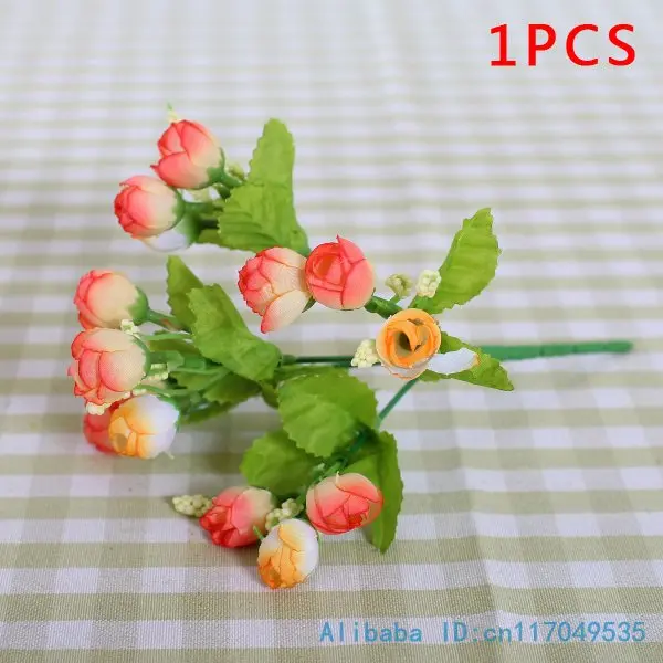 6 шт. красивые миниатюрные шелковые розы букет искусственные цветы свадебное