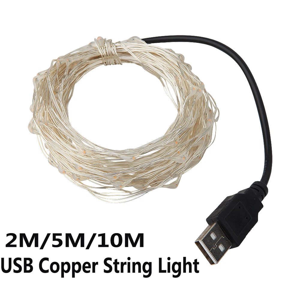 

10M USB LED String Light Waterproof LED Copper Wire String Holiday Outdoor Fairy Lights For Christmas Party Wedding Decoration