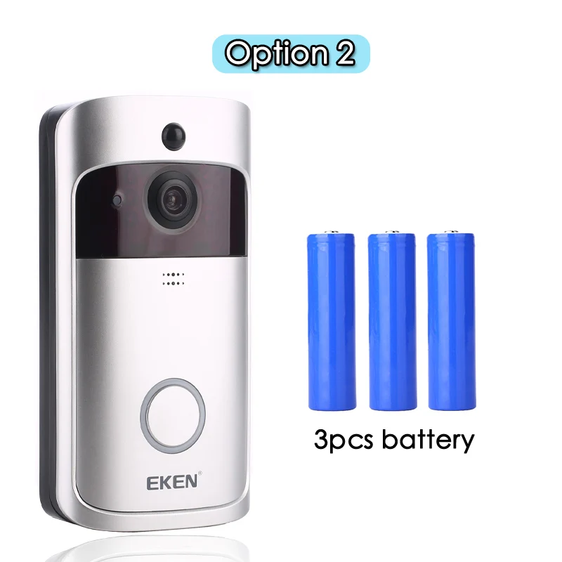Option 2 EKEN V5 смарт WiFi видео дверной звонок камера визуальный домофон с колокольчиком ночного видения IP дверной звонок беспроводная домашняя камера безопасности - Цвет: Option 2