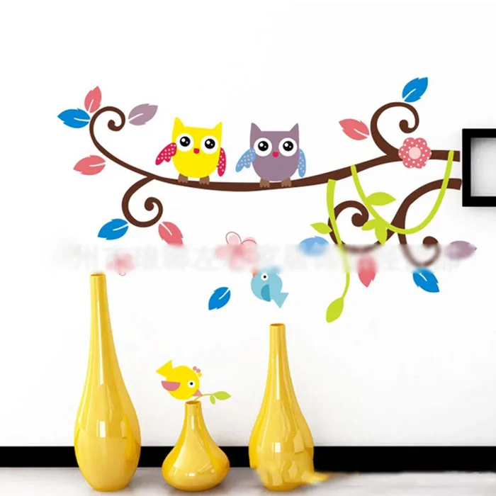 Cartoon Owl&ampBird TreeBranch Nursery Kindergarten Decor Wall Sticker Decal Paster | Дом и сад