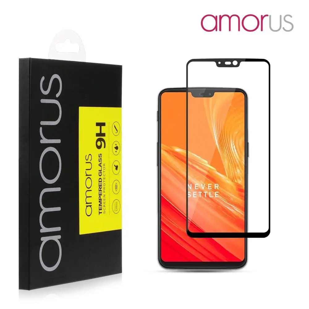 AMORUS пленка для OnePlus 6 9 H шелковая печать полный размер Анти взрыв Закаленное