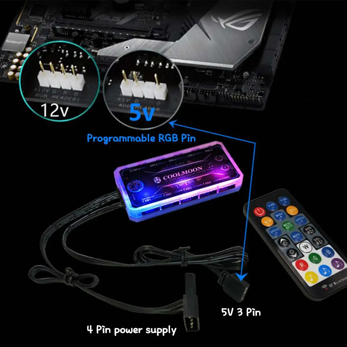 3/6 шт. 120 мм охлаждающий вентилятор охлаждения симфония Aura SYNC RGB ПК вентилятор охлаждения для компьютера Тихая мышь игровая чехол музыка дистанционного Управление