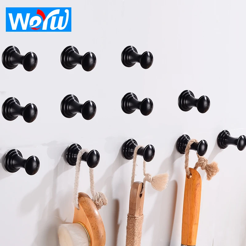 Крючок для халата черный Алюминиевый одиночный крючок на пальто стойка