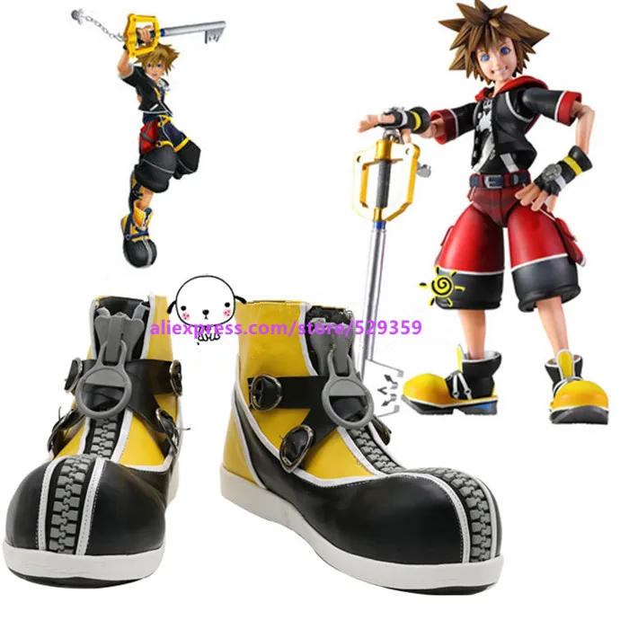 Ustom сделал из аниме Kingdom Hearts II Сора ботинки для костюмированной вечеринки Цвета: