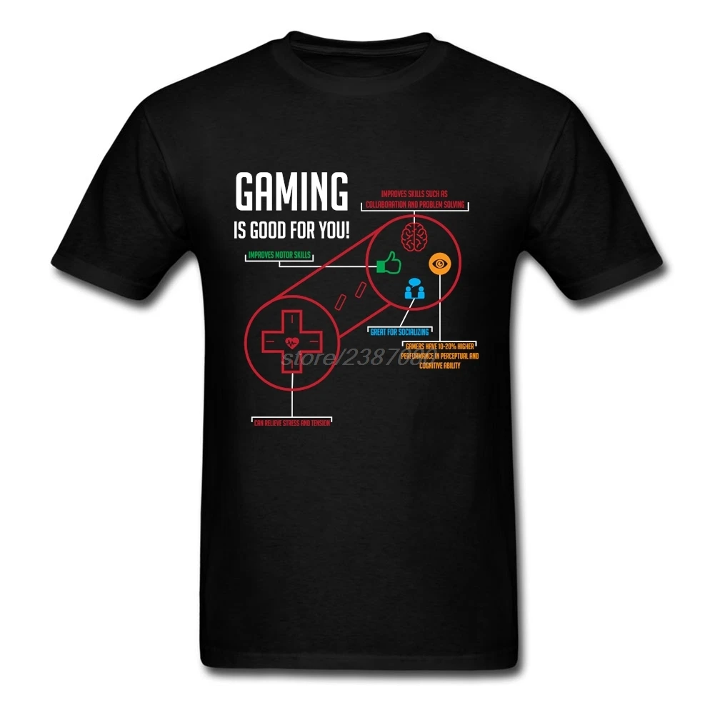 Crewneck T Shirt Man Best Selling Gaming is Good for You T-Shirts Mens 2019 Fashion Cool Tees | Мужская одежда