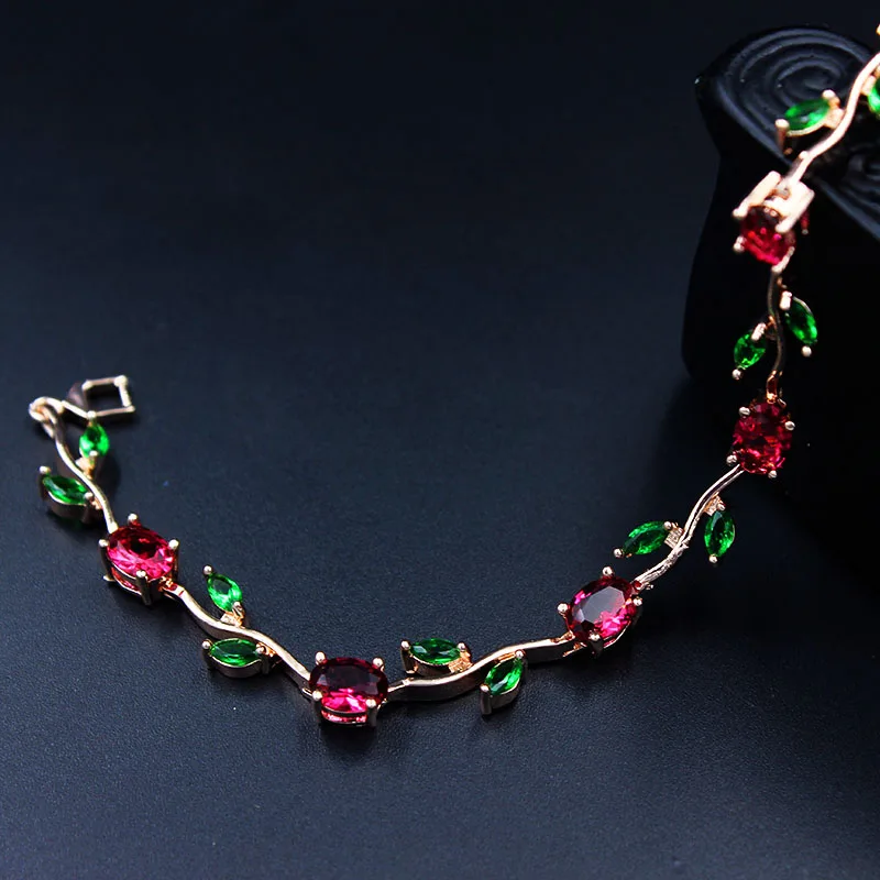 Прекрасный циркон браслеты для женщин Мода розовое золото цвет ювелирные