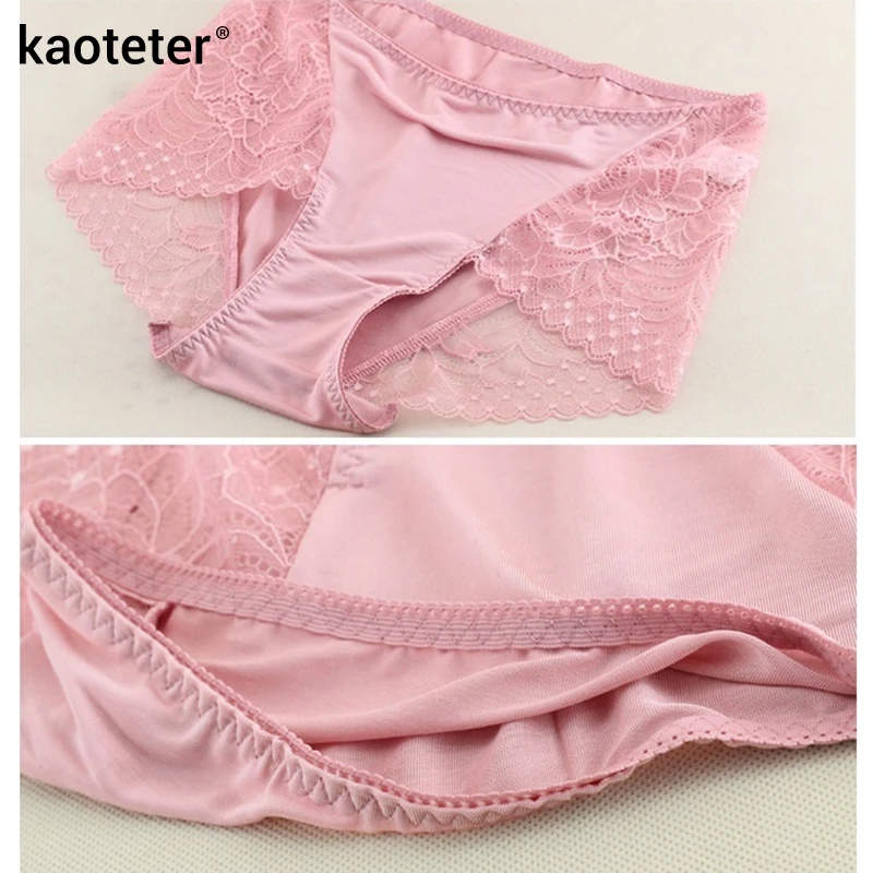 100% чистый шелк женские шорты сексуальные кружевные простые трусики бесшовные
