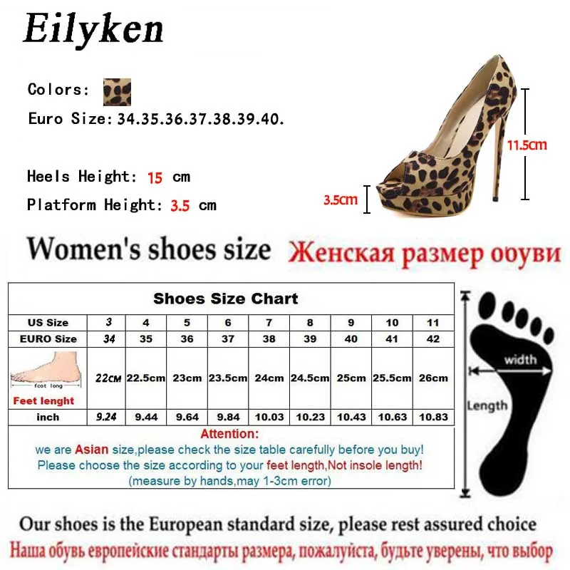 Eilyken/высококачественные женские туфли с леопардовым принтом; пикантные туфли на высоком каблуке; коллекция года; вечерние женские туфли-лодочки с открытым носком; свадебные туфли
