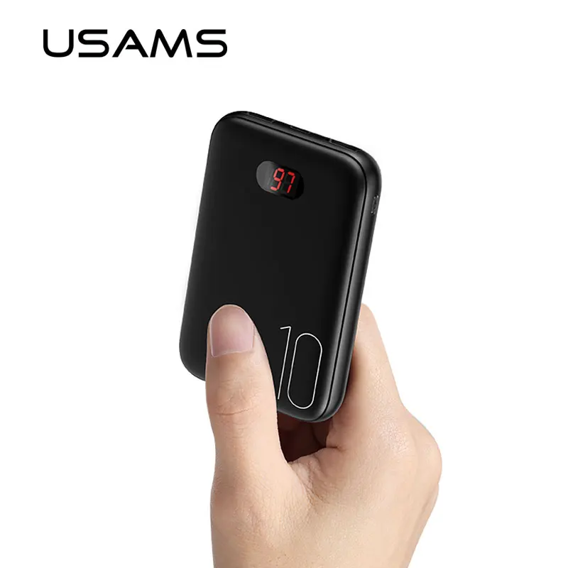 USAMS 5V/2A мини внешний аккумулятор 10000mAh внешняя батарея портативное зарядное