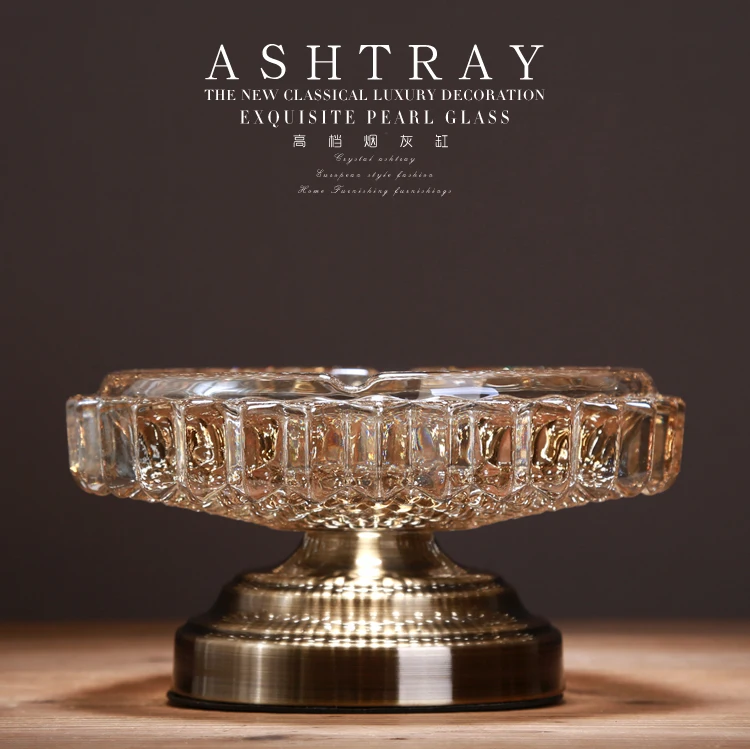 Металлическая пепельница с кристаллами милое украшение для стола|ashtray metal|decorashtray