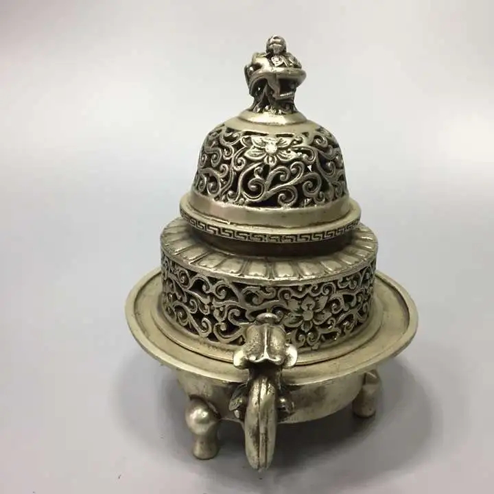 Домашнее украшение курильница Тибет серебро старый ручной работы храма