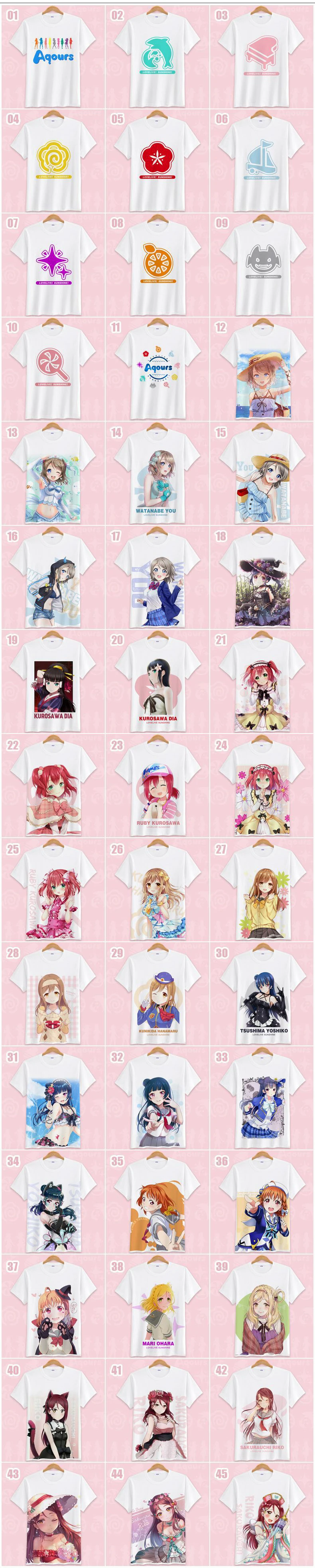 Lovelive Солнечный свет футболка короткая футболка с героями из японского аниме «Love Live Nico Yazawa; Косплэй футболка с коротким рукавом летняя футболка с рисунками из мультфильмов ручной работы, топ унисекс футболки Ткань