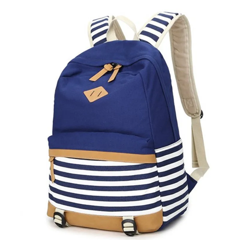 Школьные ранцы 2016 в стиле преппи женский рюкзак полоску из искусственной кожи с